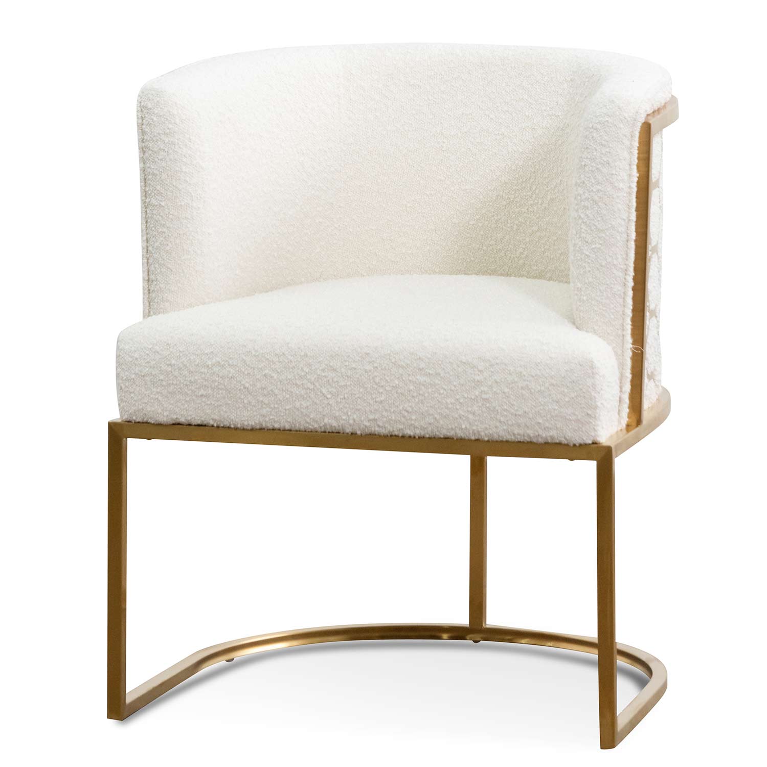 Jazz Armchair - Brushed Gold & Ivory White Boucle