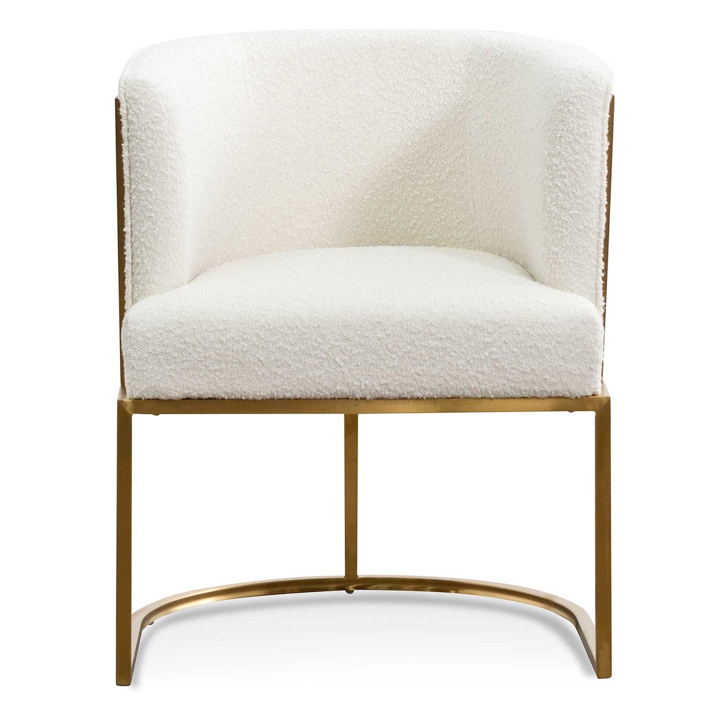 Jazz Armchair - Brushed Gold & Ivory White Boucle