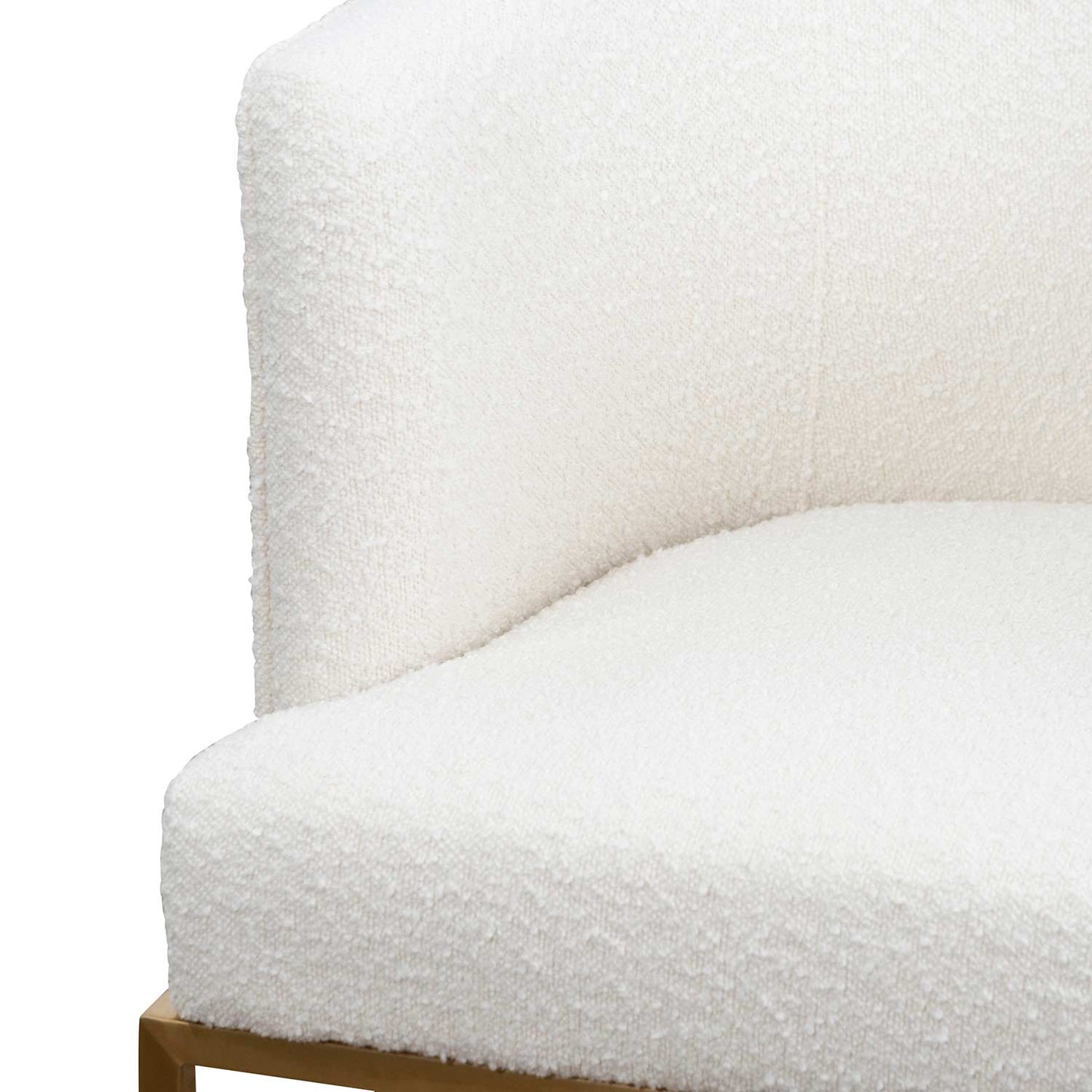 Jazz Armchair - Brushed Gold & Ivory White Boucle