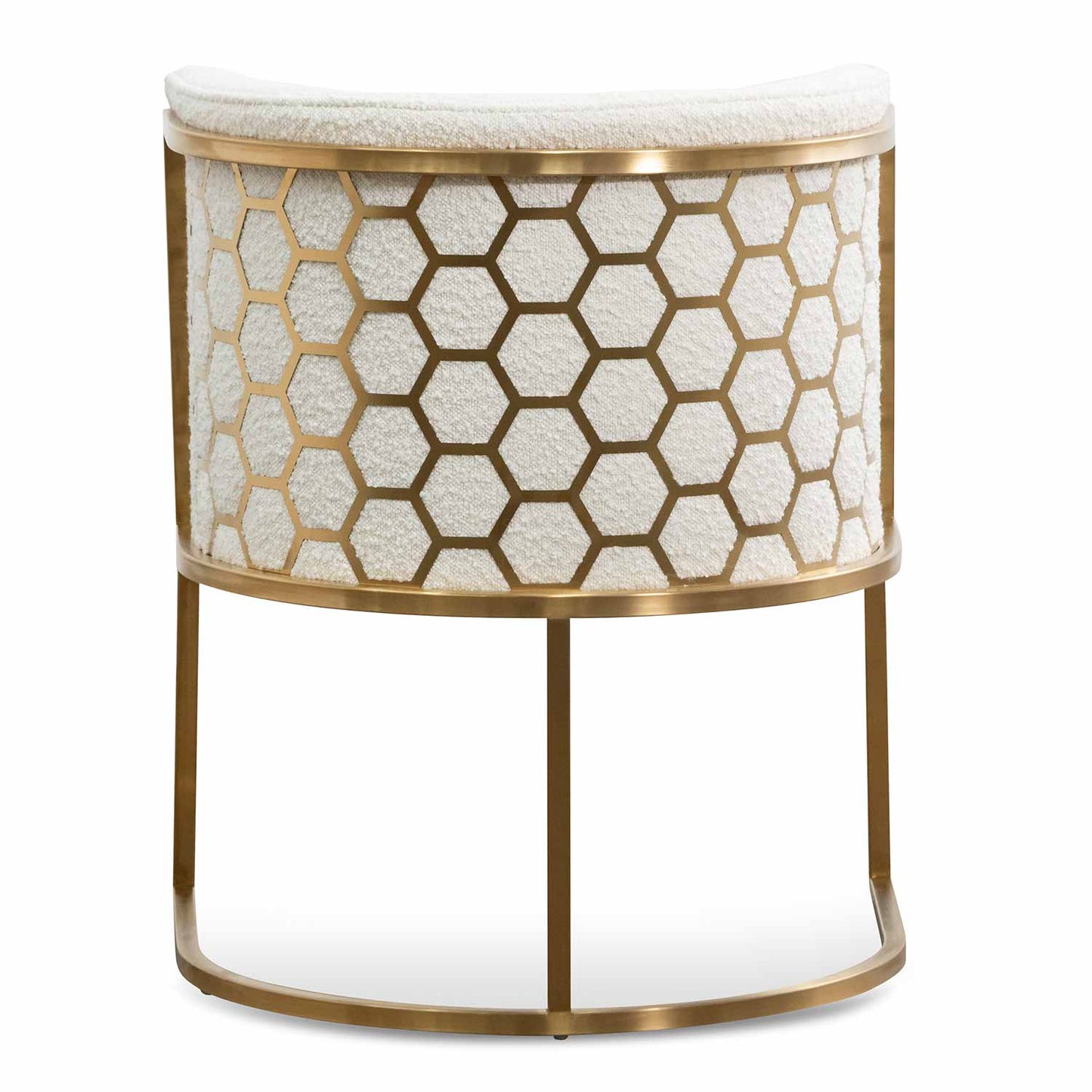 Jazz Armchair - Brushed Gold & Ivory White Boucle