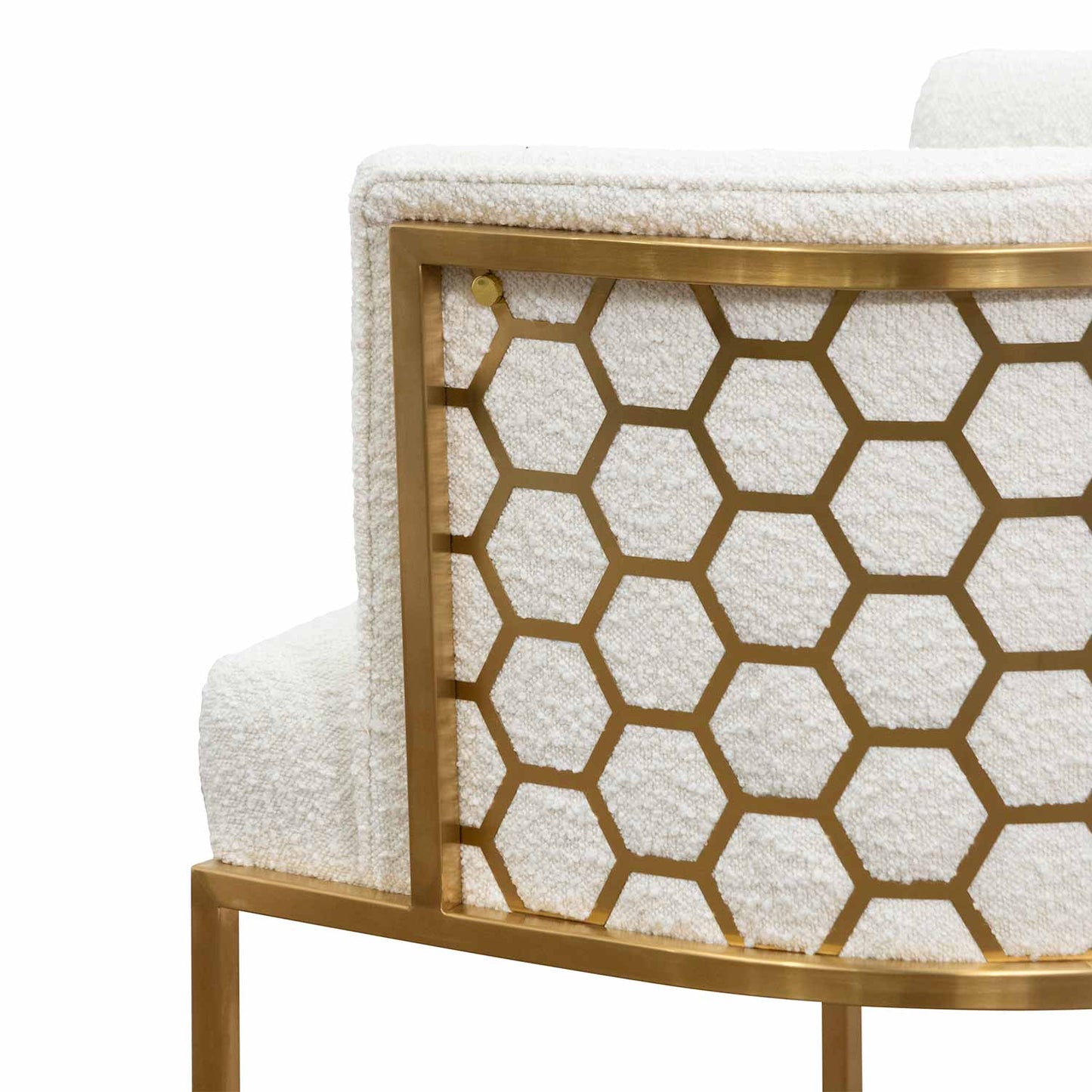 Jazz Armchair - Brushed Gold & Ivory White Boucle