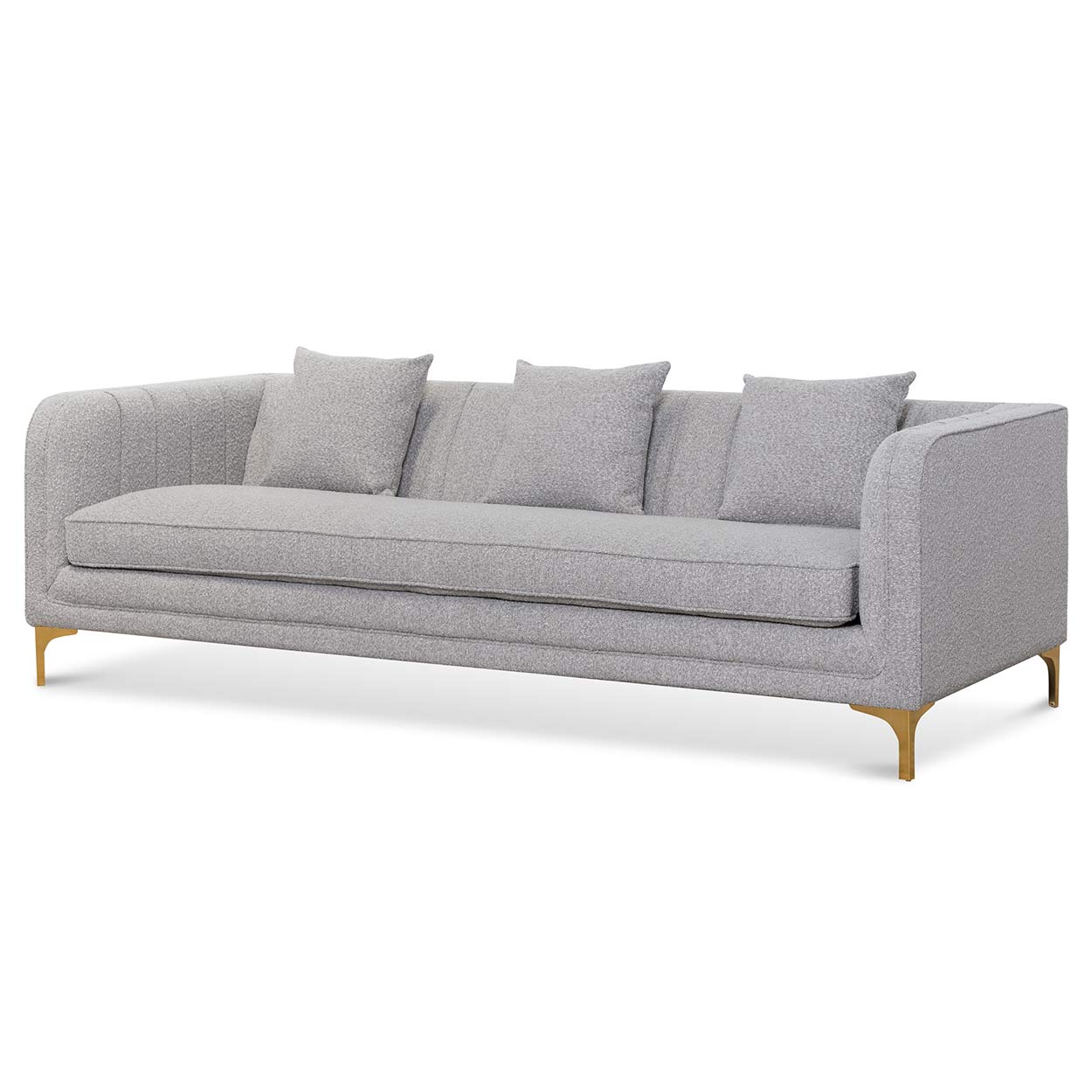 Hobart 3 Seater Sofa - Ash Grey Boucle