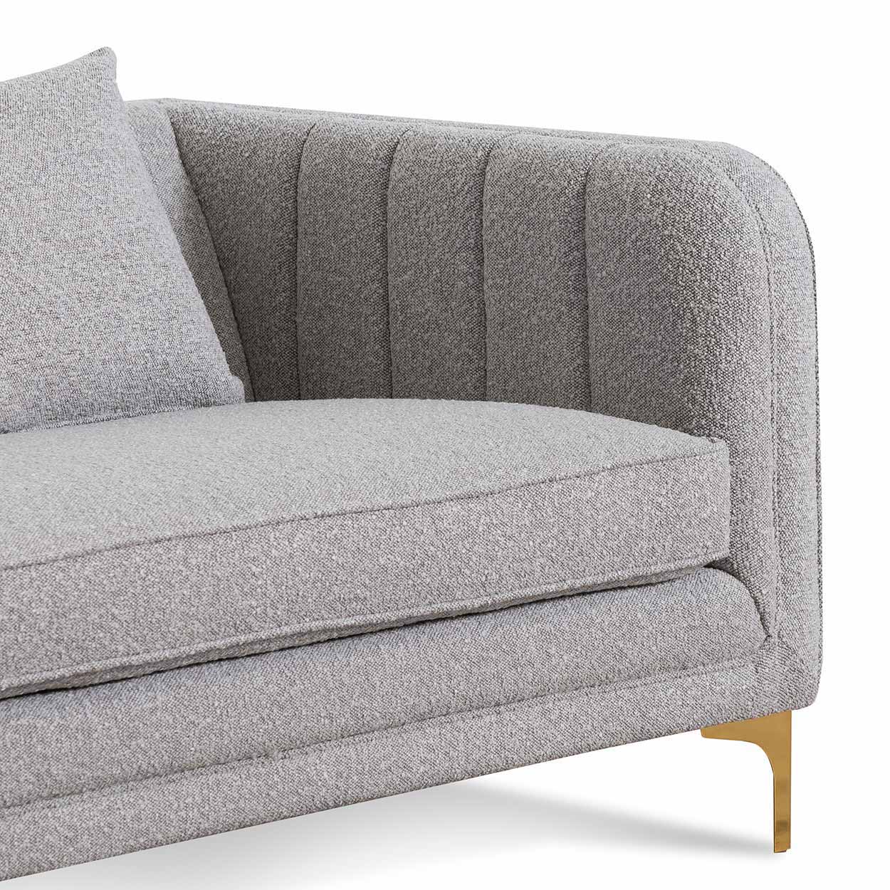 Hobart 3 Seater Sofa - Ash Grey Boucle