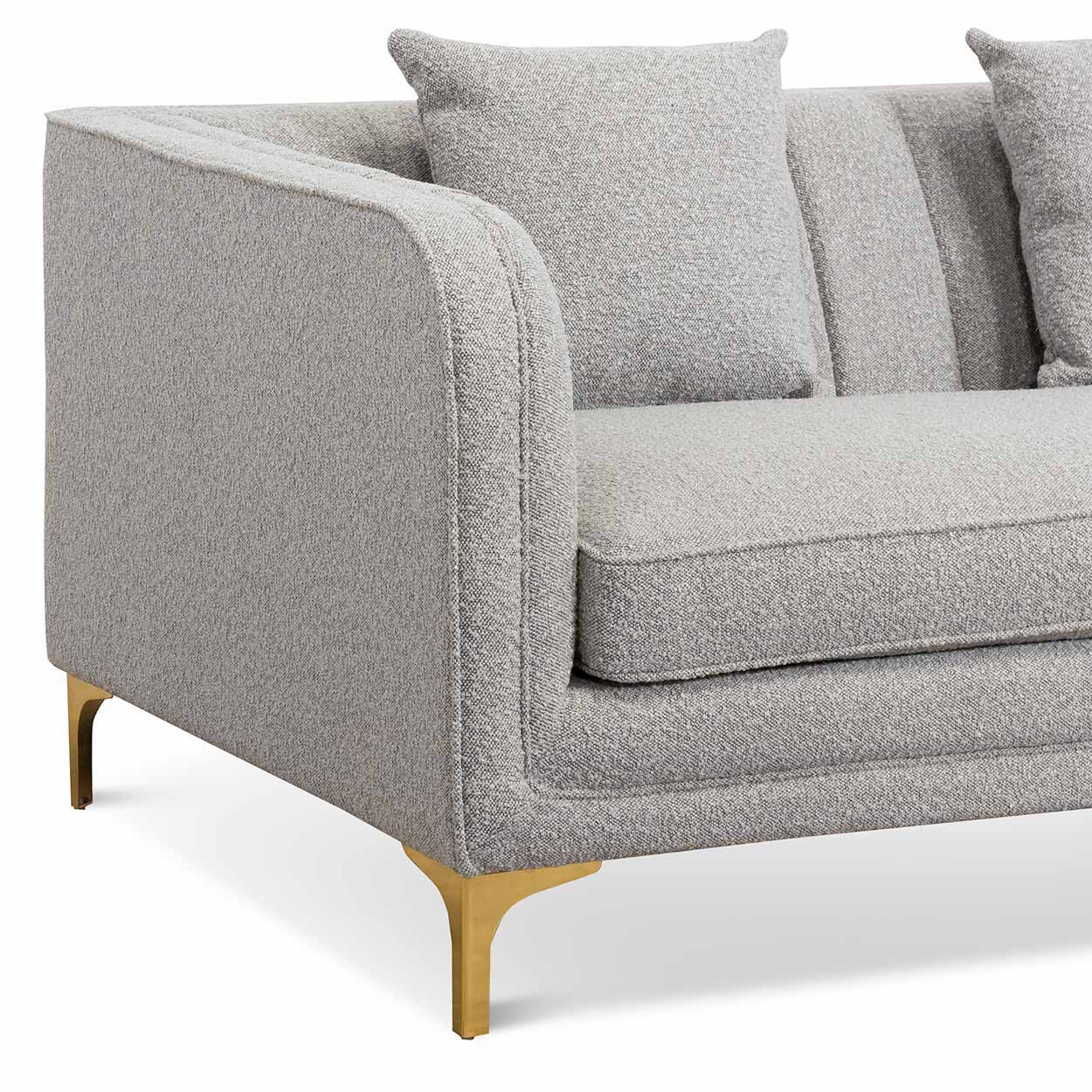 Hobart 3 Seater Sofa - Ash Grey Boucle