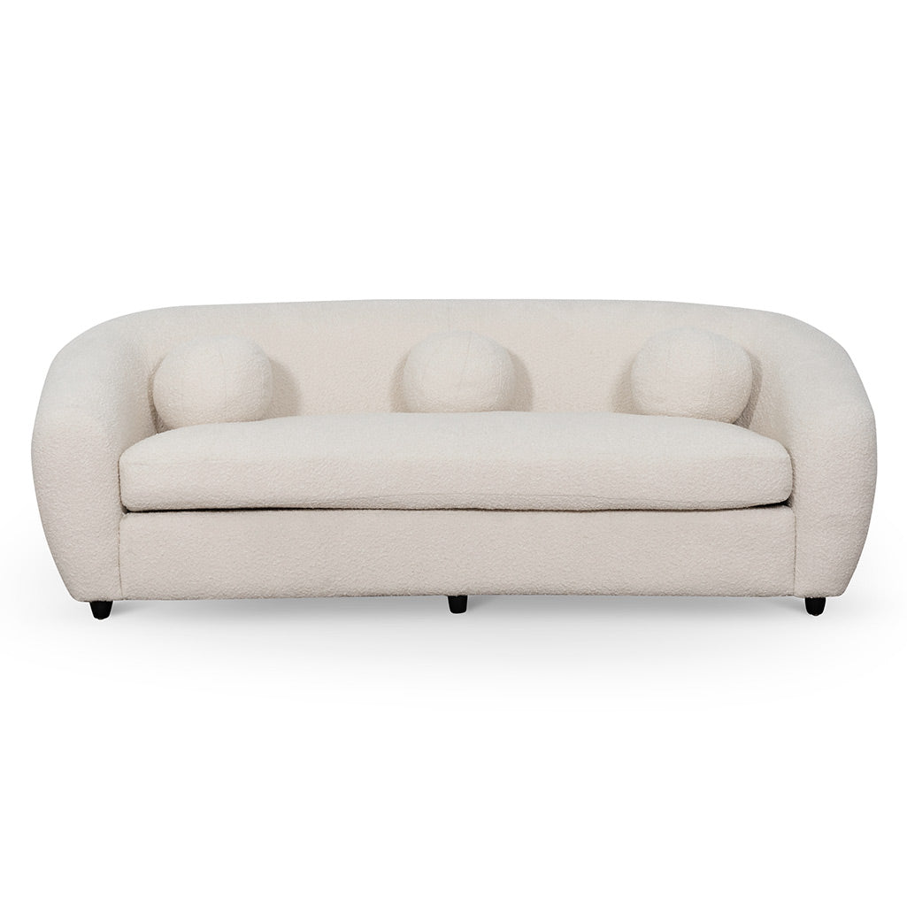 Mildura 3 Seater Sofa - Ivory White Boucle