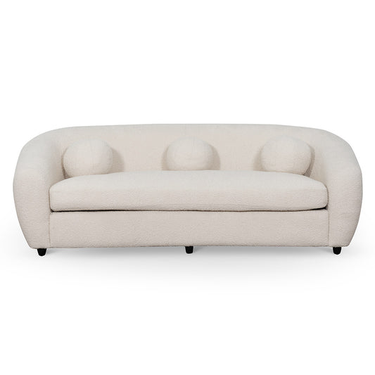 Mildura 3 Seater Sofa - Ivory White Boucle