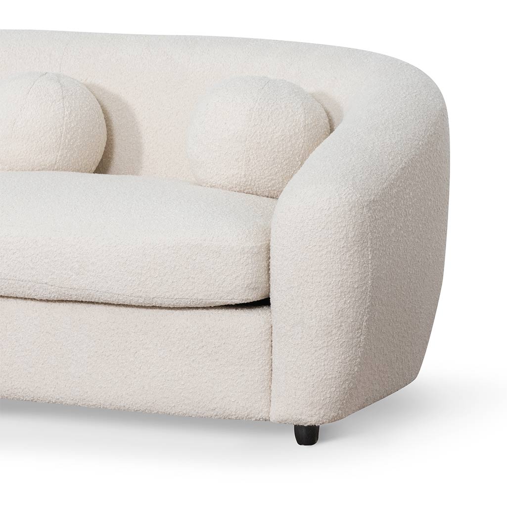 Mildura 3 Seater Sofa - Ivory White Boucle