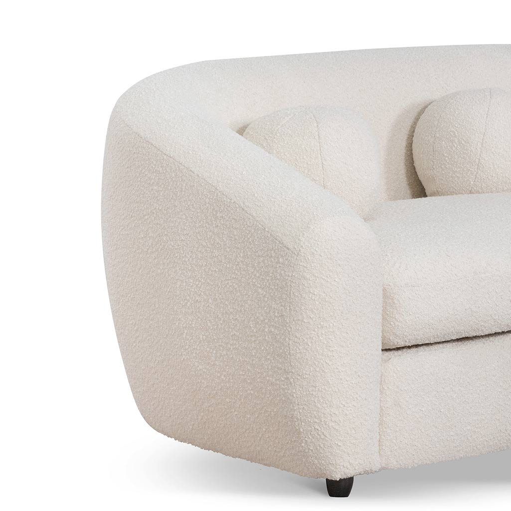 Mildura 3 Seater Sofa - Ivory White Boucle