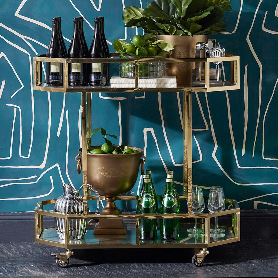 Bennett Mirrored Bar Cart