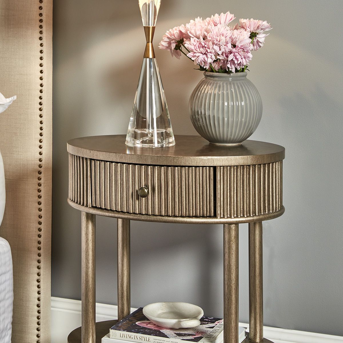 Annabelle Oval Bedside Table